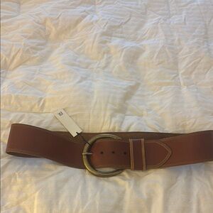Banana Republic Brown Leather Belt with Gold Buckle